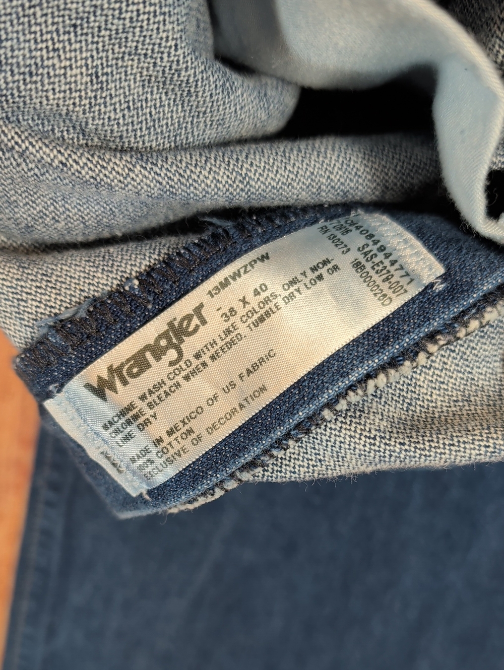 Wrangler Mens 38 X 40 13MWZPW Cowboy Denim Jeans Western - Picture 4 of 6